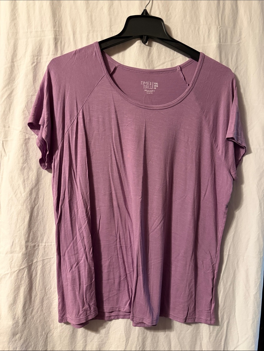 Time and Tru Lavender Scoop Neck Short Sleeve Tee